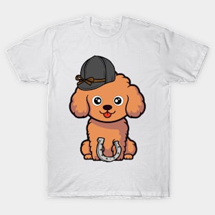 Funny brown dog is ready to ride a horse T-Shirt